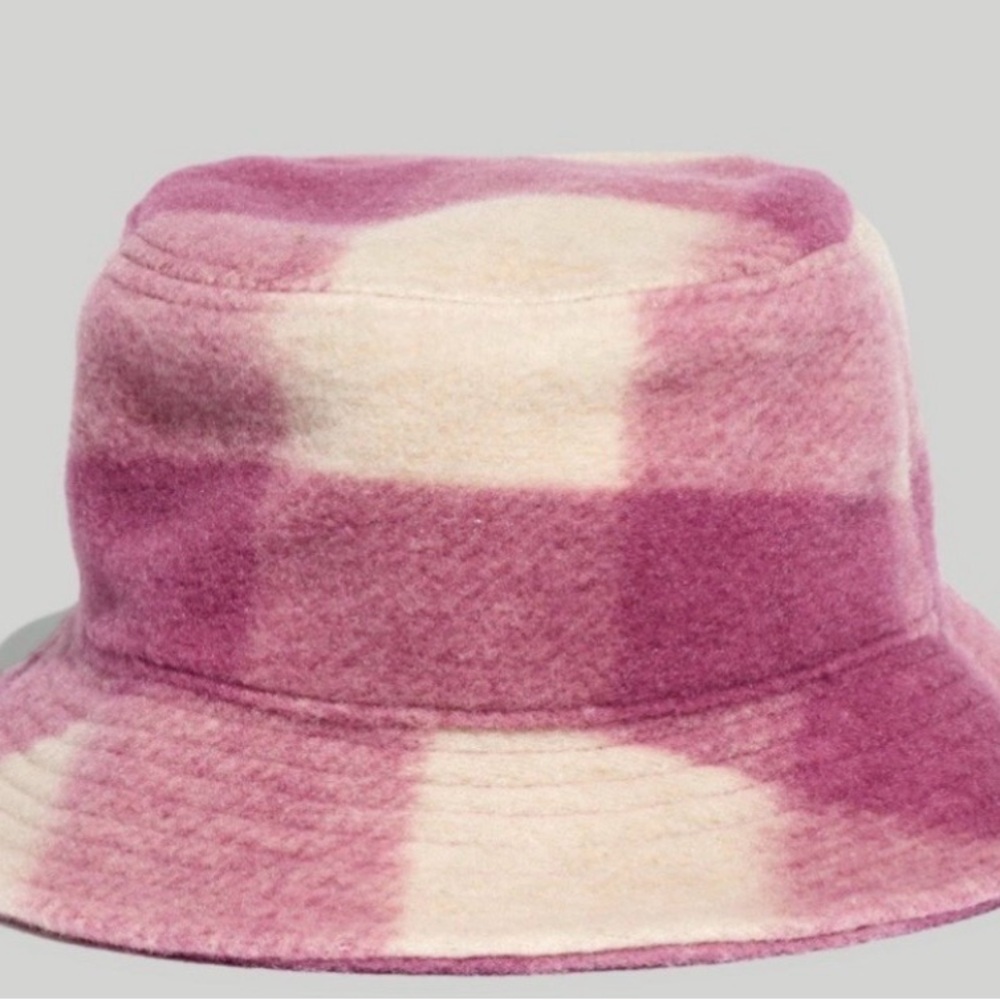Madewell Pink and Cream Bucket Hat